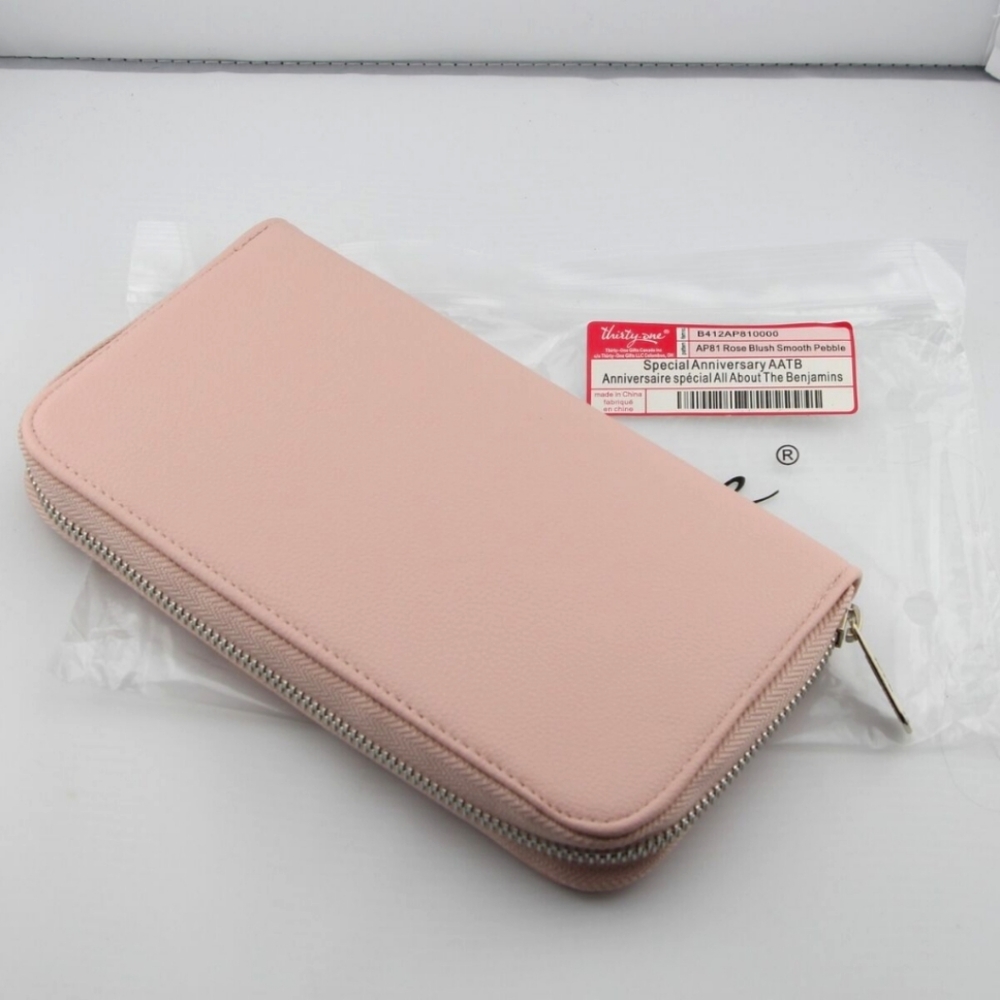All About the Benjamins Wallet (Rose Blush Smooth Pebble)
